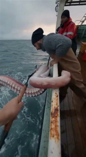 Giant Squid Attack: A Fisherman's Harrowing Escape