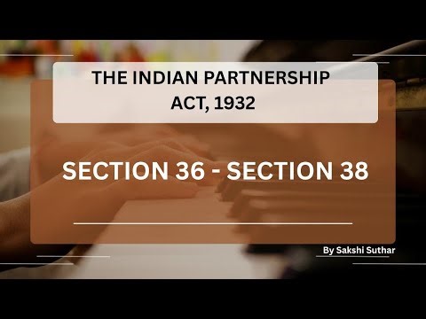 Section 36 - 38 Of Partnership Act,1932 | Rights Of Outgoing Partner To Carry On Competing Business