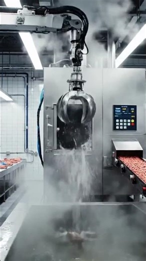 Robot Food Machine Processes a Dog Model! 🐶⚙️ | AI Industrial Simulation