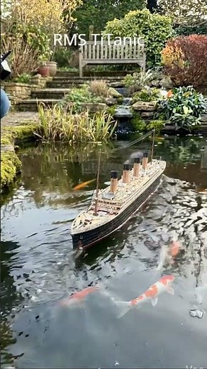 Ultra Realistic RMS Titanic RC Model Sailing in a Garden Pond 🚢
