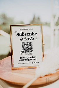 Retro QR Code Email Newsletter Sign up Template Canva, Printable Email Collection Sign, Digital Marketing, Editable Business Sign - Dani - Etsy