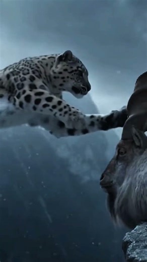 Markhor and Snow Leopard III #markhorsedge #markhor #leopard #snowleopard #cinematic #attack #info