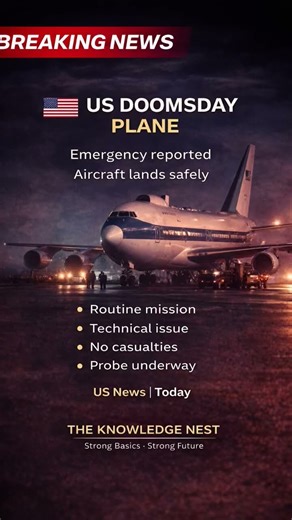 Breaking News 🇺🇸US doomsday plane reports emergency.Aircraft lands safely.#BreakingNews #USNews