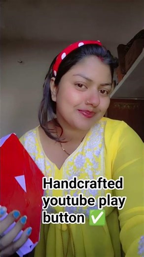 youtube play button hand made by cardboard #playbutton #youtuber #handcraft #cardboard creations