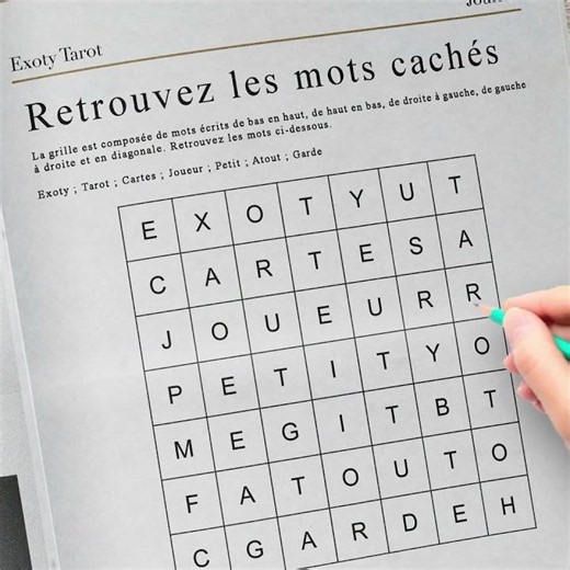 Saurez-vous retrouver tous les mots cachés ? 🔎🃏 | Exoty Tarot