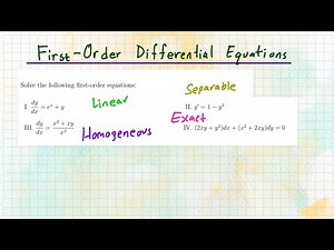Summary of Solving First-Order Differential Equations | Separable, Homogeneous, Linear, and Exact