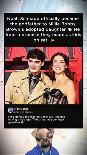 Noah Schnapp honors a childhood promise by becoming godfather to Millie's baby girl #StrangerThings