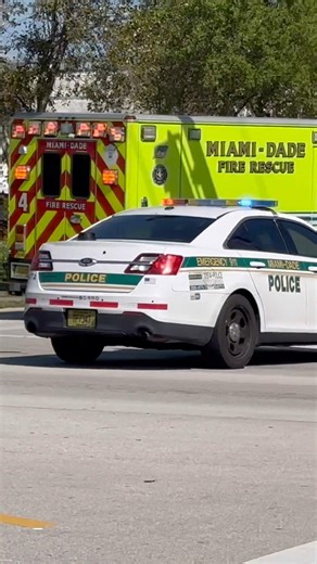 Miami-Dade Sheriff Escorting Rescue 4 to Jackson South Medical Center