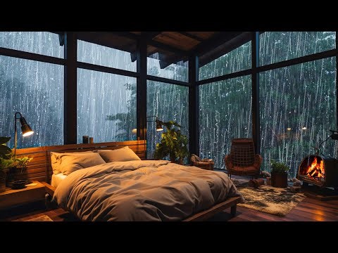 🌙 Night Rain Outside Bedroom | Relax, Meditate & Sleep Peacefully