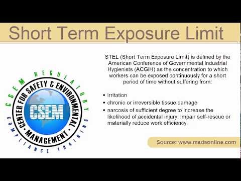 definition - Short Term Exposure Limit (STEL)