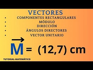 Vectores : componentes rectangulares, módulo, dirección, ángulos directores,vector unitario