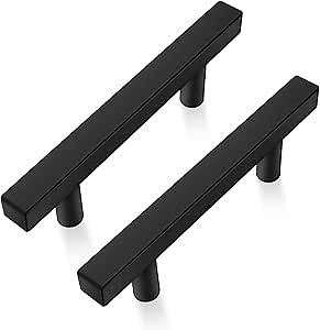 30 Pack 5 Inch Matte Black Cabinet Pulls Stainless Steel Cabinet Handles, 3 Inch Hole Center Drawer Pulls Kitchen Cabinet Hardware