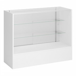 48" x 18" x 38" White Full Vision Display Showcase