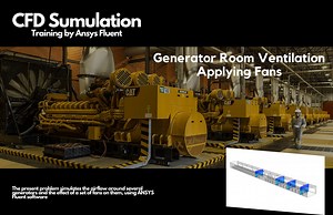 Generator Room Ventilation Applying Fans, ANSYS Fluent CFD Simulation Tutorial - MR CFD