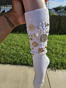 Glam Junk Socks & Bling Fashion, Concert Statement Piece, Charm Socks - Etsy