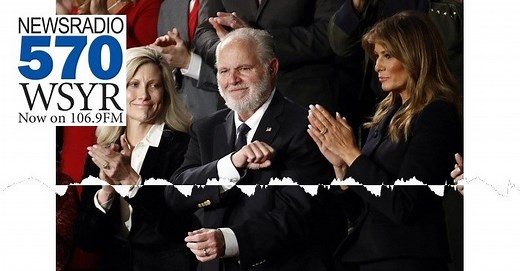 Rush Limbaugh's wife, Kathryn, shared a special message today following the passing of her beloved husband. Rush died this morning following complications from lung cancer. He was 70. | NewsRadio 570 WSYR