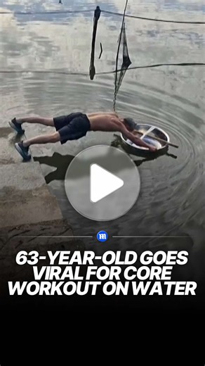 A video of a 63-year-old man in China using a stainless steel basin as an ab wheel to train his core strength on the surface of a river has gone viral online. The man, surnamed Shi, said he has been working out for years. Last year, he happened to see someone pushing a basin along a riverbank and decided to give it a try. What began as an easy two-handed push soon became a one-handed feat - and he pulled it off with surprising steadiness. ’I never expected it to work so well with one hand,’ Shi 