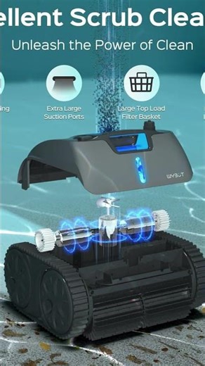 WYBOT C1 Max Robotic Pool Vacuum with APP, Manual Mode Switching & Wall Climbing Pool Cleaner