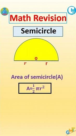 Semicircle | areas | perimeter | math revision