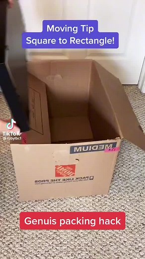 What an amazing packing hack for boxes! Especially awesome if you are in a time crunch and need to use what you have. OP credit 🎥rubylbc1 #movingtipsandhacks #movingstates #longdistancemoves #movingstatesalone #movingtotexassoon #movingtotexasfromcalifornia #packinghack #howtopack