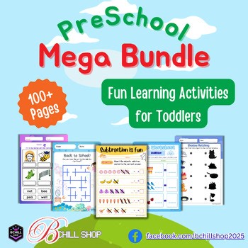 HUGE Preschool & Kindergarten Worksheet Bundle | Math, Phonics, Alphabet, Writin