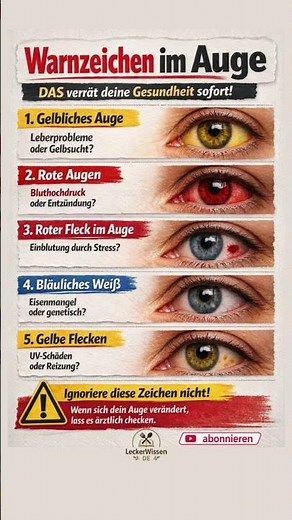 ⚠️ Deine Augen zeigen deine Gesundheit – 5 Warnsignale!