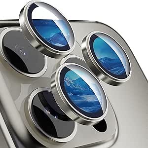 MAGEASY Sapphire Lens Protector for iPhone 16 Pro 6.3" & iPhone 16 Pro Max 6.9" (3 Lens) - Titanium | Lenz