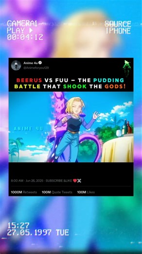 Beerus Vs Fuu – The Pudding Battle That Shooting Moment😱