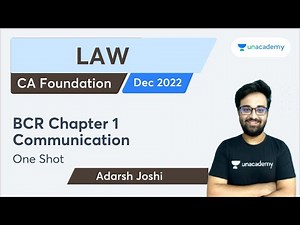 BCR Chapter 1 Communication - One Shot | Adarsh Joshi | CA Foundation