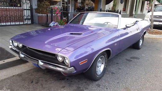 Plum Crazy Courage: Rare 1970 Dodge Challenger R/T 383 Topless in Public, It's Perfect