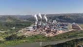 Sappi paper mill plant south of Durban in full production alongside...