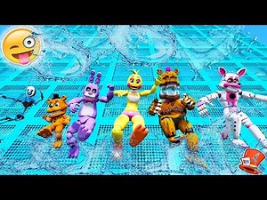 ANIMATRONICS SLIDE 99,999 FEET ON BIGGEST WATER SLIDE! (GTA 5 Mods FNAF RedHatter)