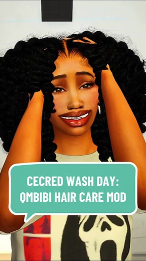 Cécred Wash Day Hair Care Mod for Sims 4