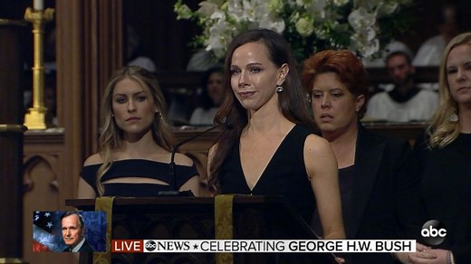 Bush granddaughters deliver readings at Texas funeral
