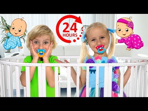 Katya and Dima 24 hours in the Baby Room Challenge
