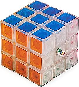 Rubik’s Cube, Crystal Cube, Transparent 3x3 Color-Matching Puzzle Game, Problem-Solving Brain Teaser, Classic Color-Matching Puzzle, Fidget Toy, Sensory Puzzle for Adults, Teens, Kids, Ages 8 & Up