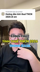 Công thức tính thuế thu nhập cá nhân 2026 #tinhocmos #tinhocvanphong #exceltips | Hảo Tin Học Văn Phòng