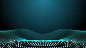 Loopable animated futuristic background. Technology, science social networking and engineering motion background. Animated 3d shape alike on 3d landscape. Template for designers.