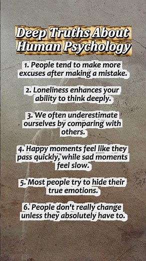 6 Deep Psychological Truths About Yourself | Human Behavior Explained #psychologyfacts