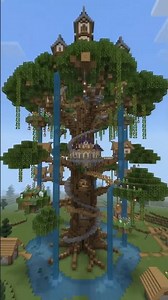 🌳 World Tree houses 🌍🏙️#shorts #minecraft #minecraftshorts #minecrafttimelapse