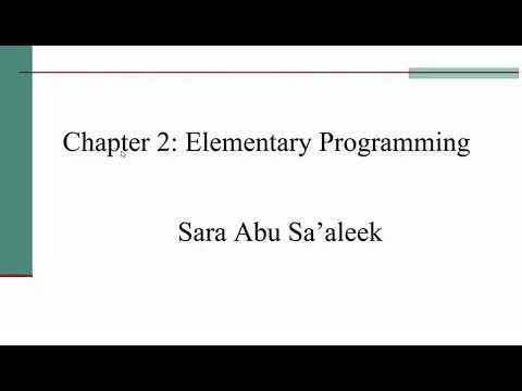 Elementary Programming