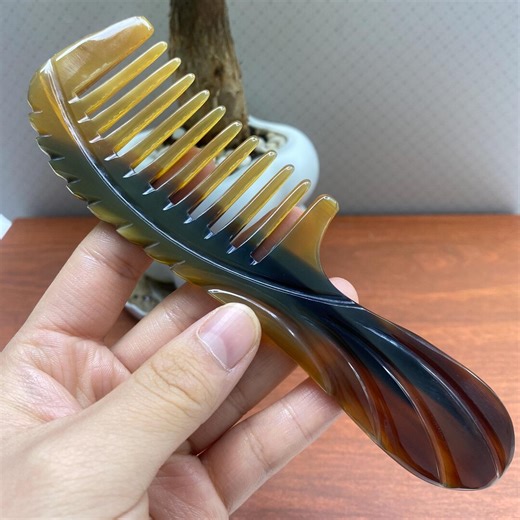 Vintage Ox Horn Wide Tooth Comb Anti Tangle Hair Massage Tool - Etsy
