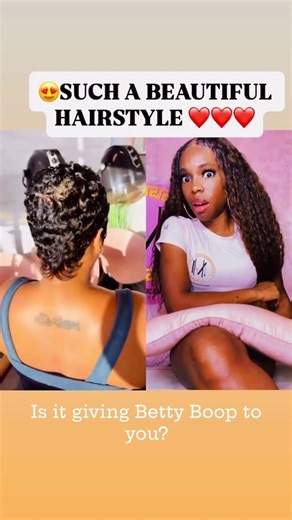 😍Is it giving Betty boop to you? #bettyboop #hairstyles #hairtutorial #shorthair #fyp