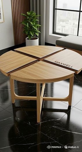 Table Transforms From Round to Square | Smart Convertible Furniture Design