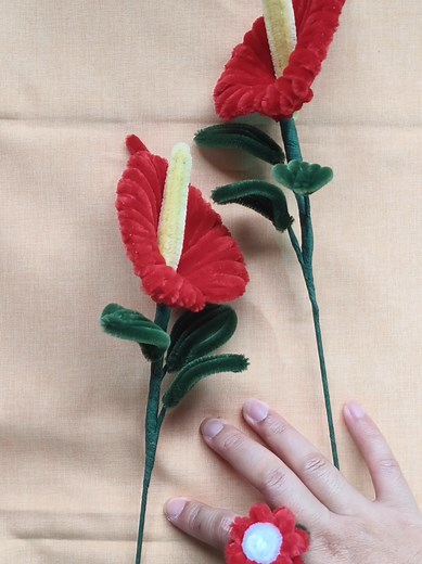 Anthurium Fuzzy Wire Flower Craft Tutorial