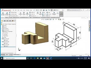 SolidWorks Tutorial for beginners | CAD/CAM Part drawing Exercise 1