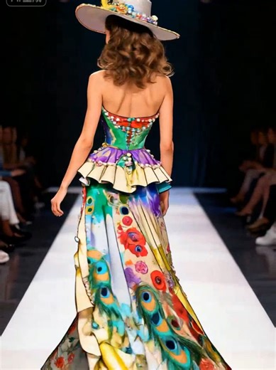 Colorful model dancing