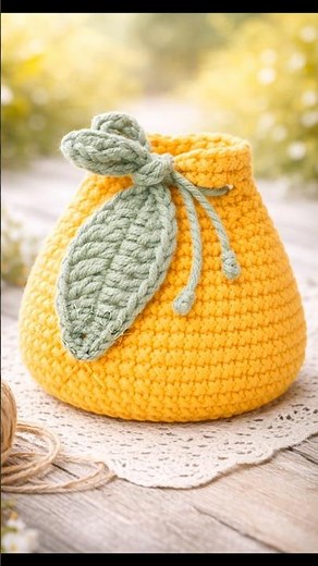 Crochet a Drawstring Bag Like a Pro! #shorts