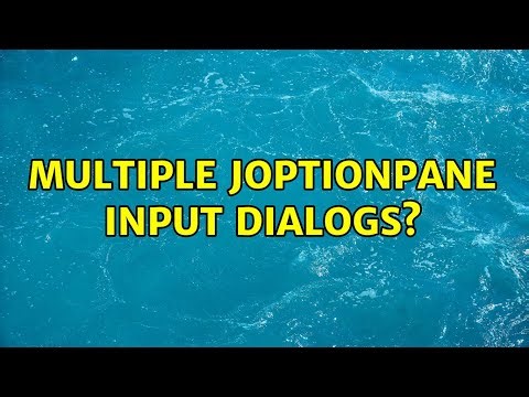 Multiple JOptionPane input dialogs?