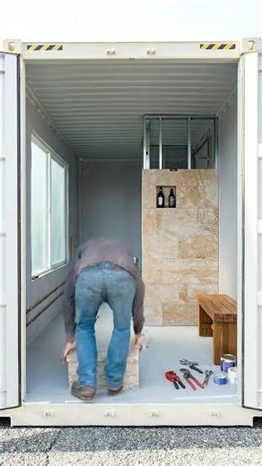 Shipping Container to Relaxing Spa Bathroom — Full Transformation 🚿✨ #shorts